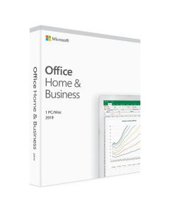 Microsoft Office Дім та бізнес 2019 англійська, коробкова версія Microsoft FPP (бездисковий ліцензійний комплект)  для 1 користувача на 1 рік